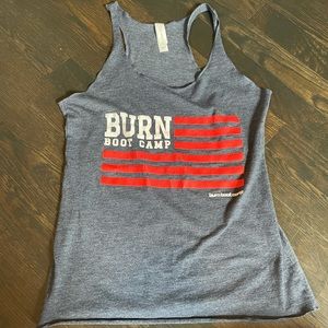 American Flag Burn Boot Camp Tank